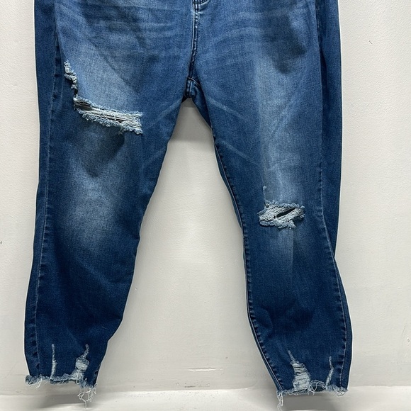 Judy Blue Skinny Jeans High Rise Denim Destroyed Hem Jean Blue Plus Size 24 24W - Picture 3 of 12